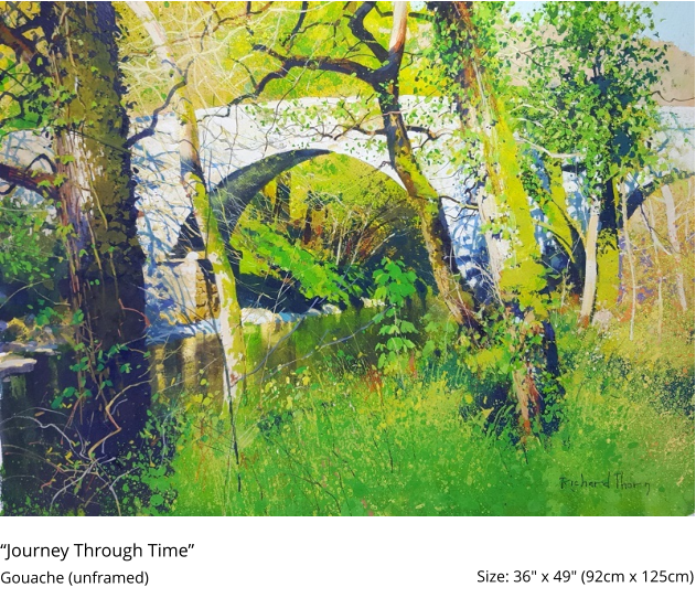 “Journey Through Time”  Gouache (unframed)	 Size: 36" x 49" (92cm x 125cm)