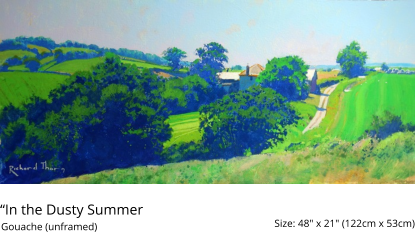 “In the Dusty Summer   	 Size: 48" x 21" (122cm x 53cm)  Gouache (unframed)