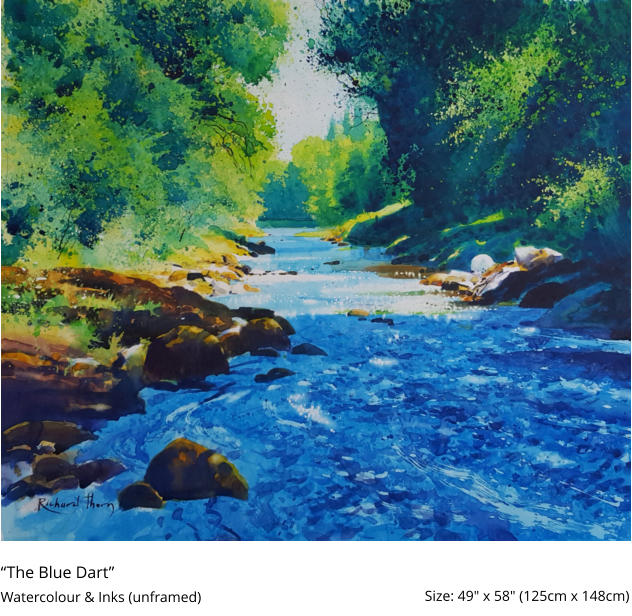“The Blue Dart”  Watercolour & Inks (unframed)	 Size: 49" x 58" (125cm x 148cm)